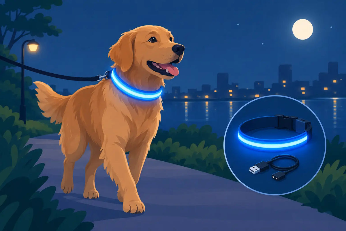 Rechargeable LED Dog Collar for Night Walks