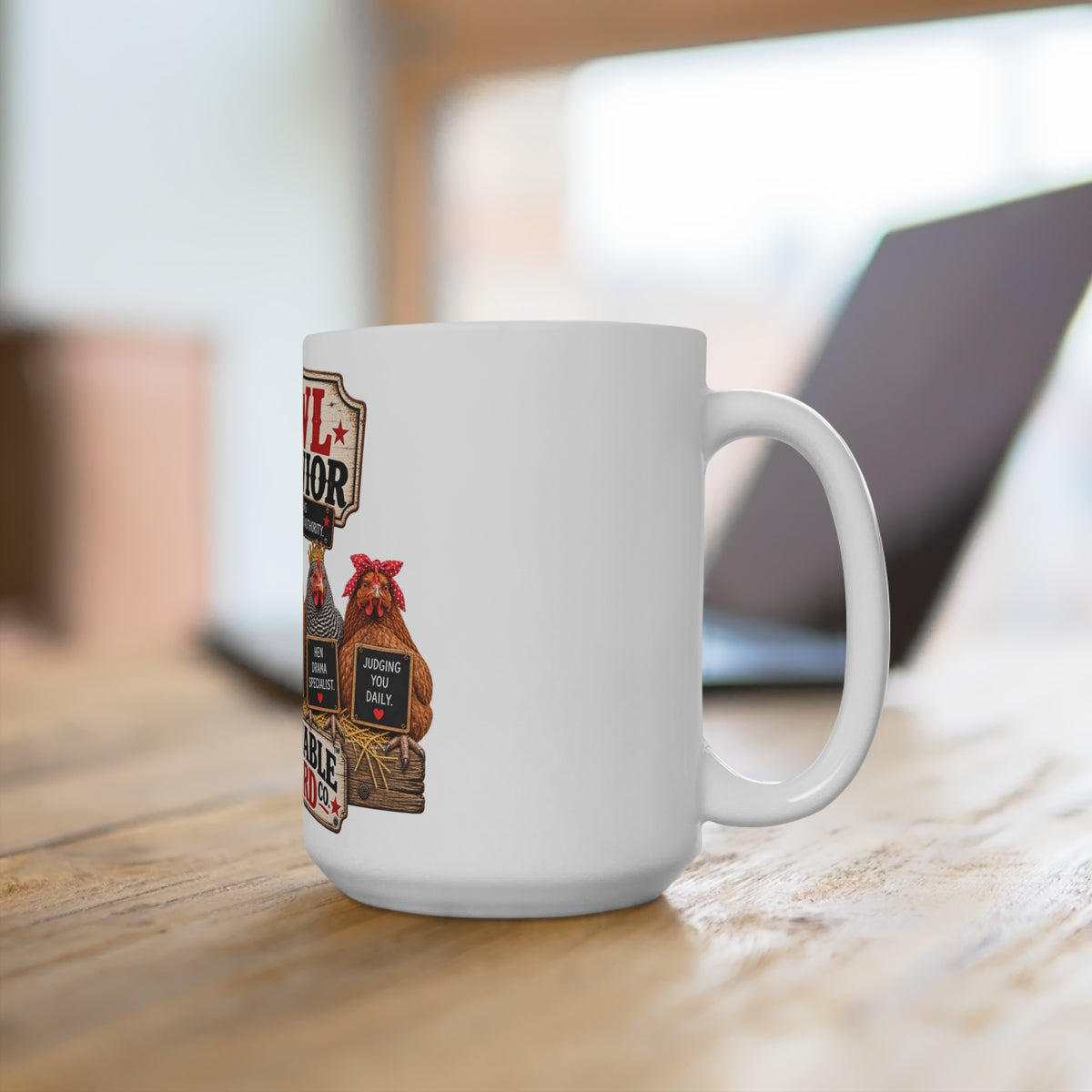 Fowl Behavior™ Mug 15oz — Funny Questionable Barnyard Chicken Coffee Cup