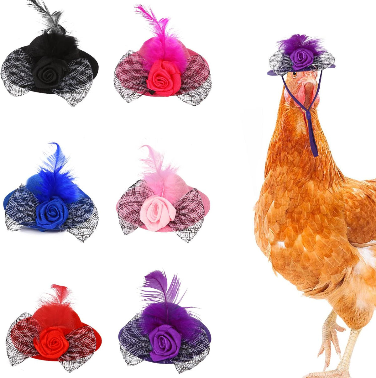 The Fancy Clucker™ – 6-Piece Hen Hat Set