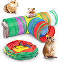 Tunnels with 3-Way Entrance - Cozy, Washable Guinea Pig Hideout - Interactive Cage Toys (Multicolor)